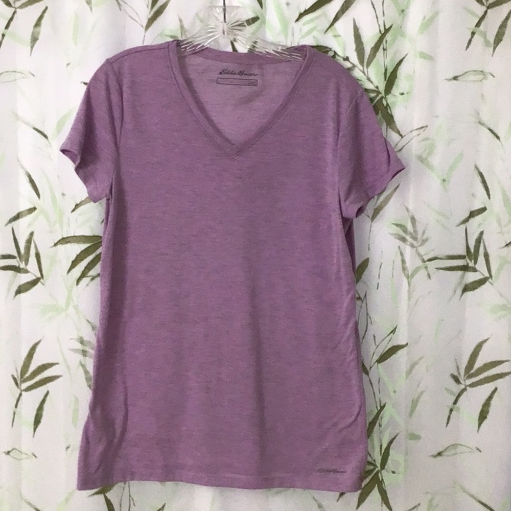 Eddie Bauer FreeDry Short Sleeve Shirt.  Large.  100% Polyester. Mauve.  Bundle.
